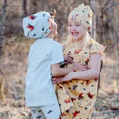 Barn Geggamoja Tunna Mössor<Mössa Mamma Mu och Kråkan Mint/Vit