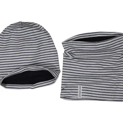 Barn Geggamoja Vintermössor|Tunna Mössor<Mössa och Tube set Gråmelerad /Navy