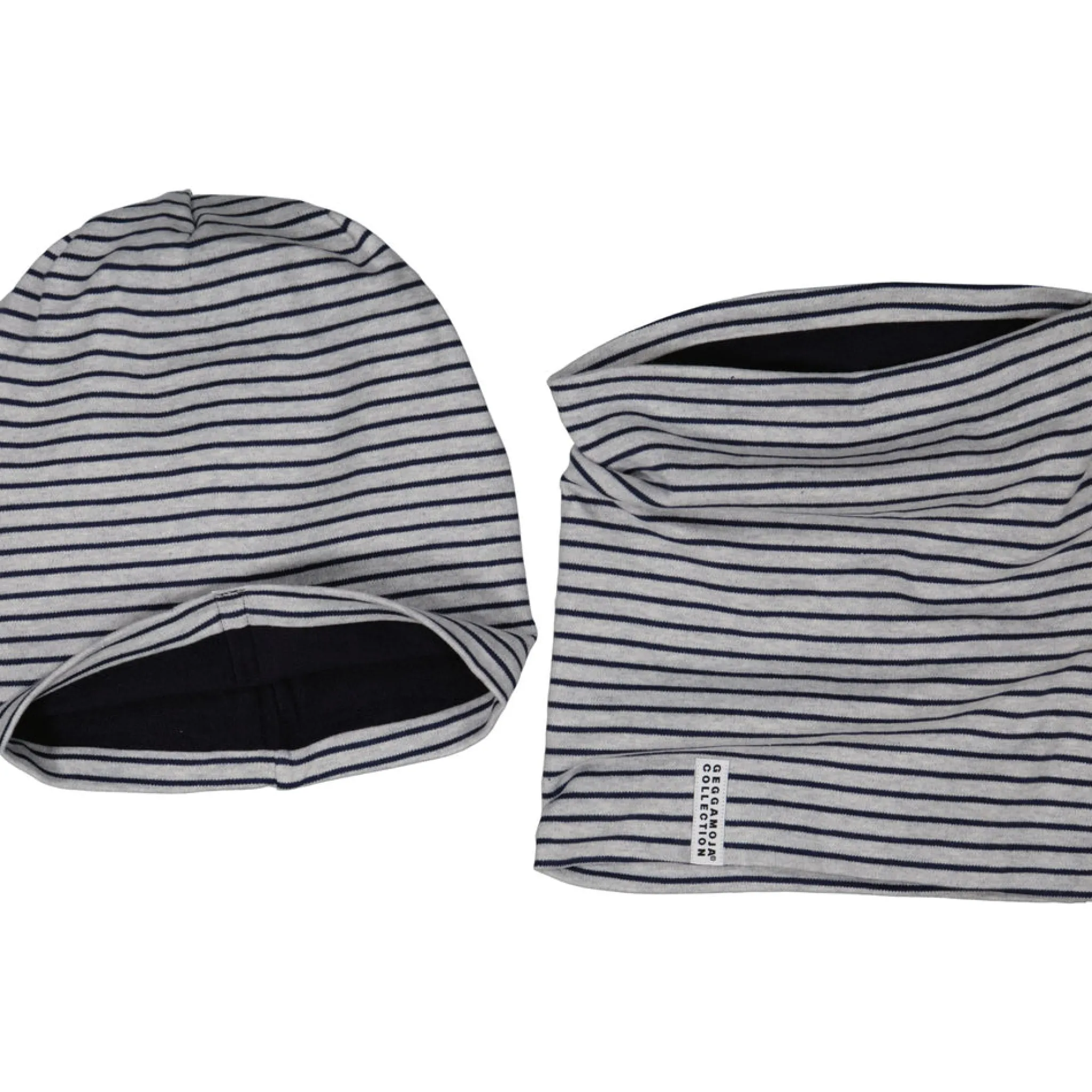 Barn Geggamoja Vintermössor|Tunna Mössor<Mössa och Tube set Gråmelerad /Navy