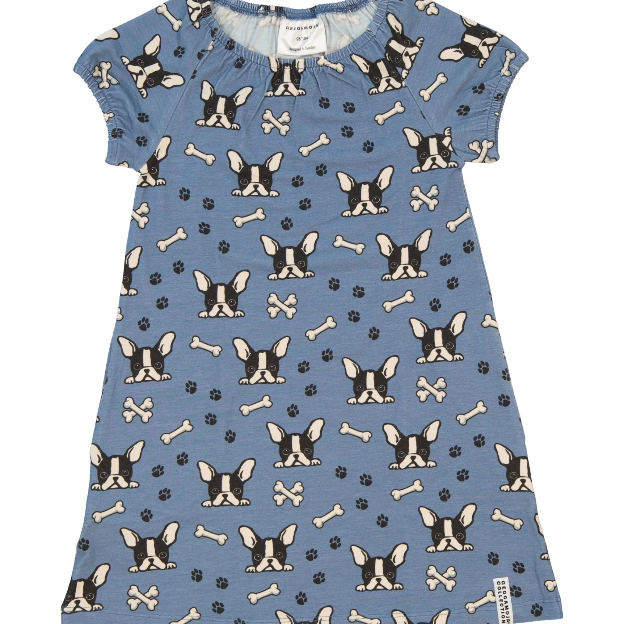 Barn Geggamoja Bambukläder|Nattlinnen<Nattlinne Bambu Bulldog Blå