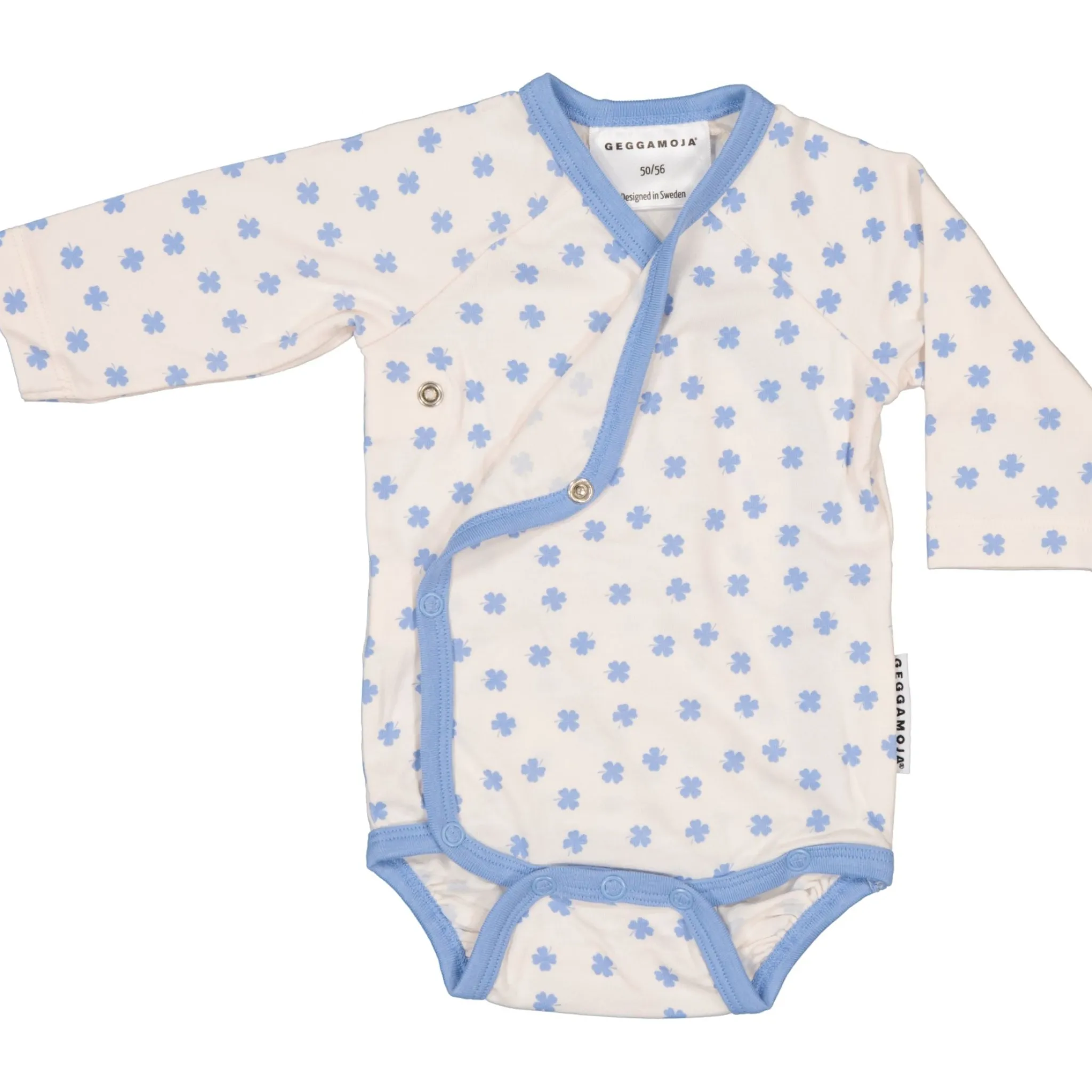 Barn Geggamoja Bodys|Bambukläder<Omlottbody Bambu Blå Klöver