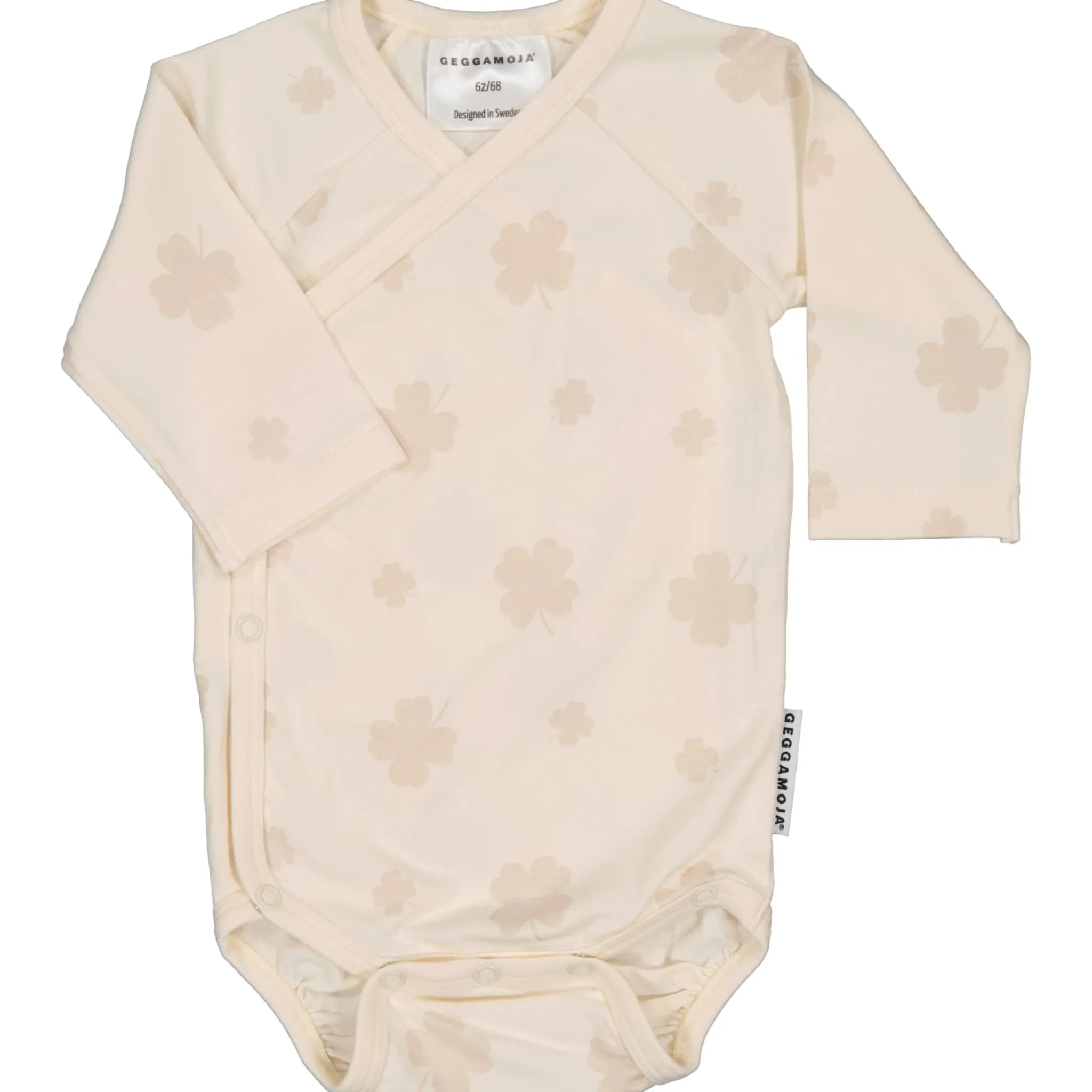 Barn Geggamoja Bodys|Nyfödd<Omlottbody Bambu Klöver Beige