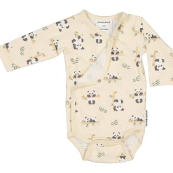 Barn Geggamoja Bodys|Bambukläder<Omlottbody Bambu Panda Beige