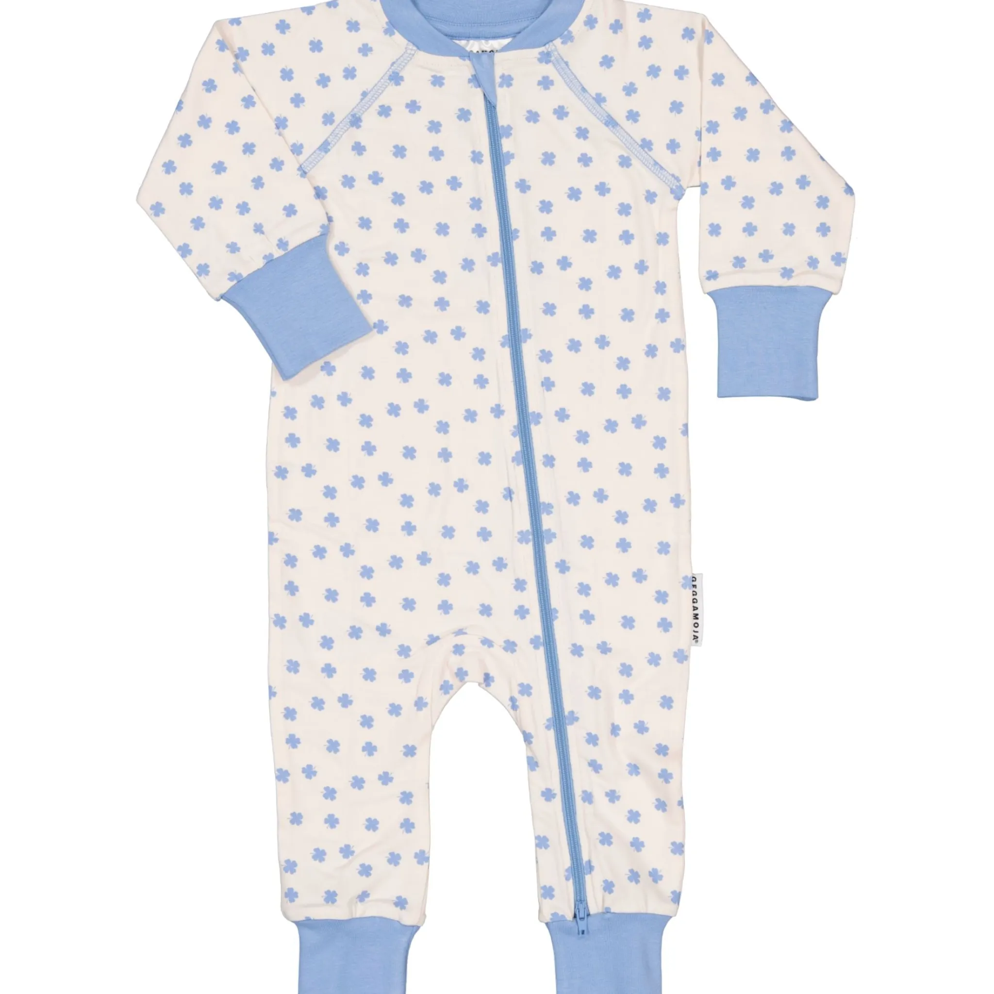 Barn Geggamoja Pyjamas Heldräkt|Bambukläder<Pyjamas Bambu Blå Klöver