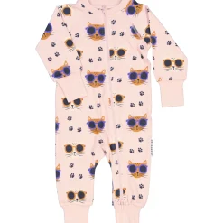 Barn Geggamoja Bambukläder|Pyjamas Heldräkt<Pyjamas Bambu Cool Cats Rosa