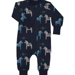 Barn Geggamoja Pyjamas Heldräkt|Bambukläder<Pyjamas Bambu Dalahäst Navy