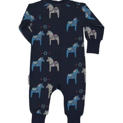 Barn Geggamoja Pyjamas Heldräkt|Bambukläder<Pyjamas Bambu Dalahäst Navy