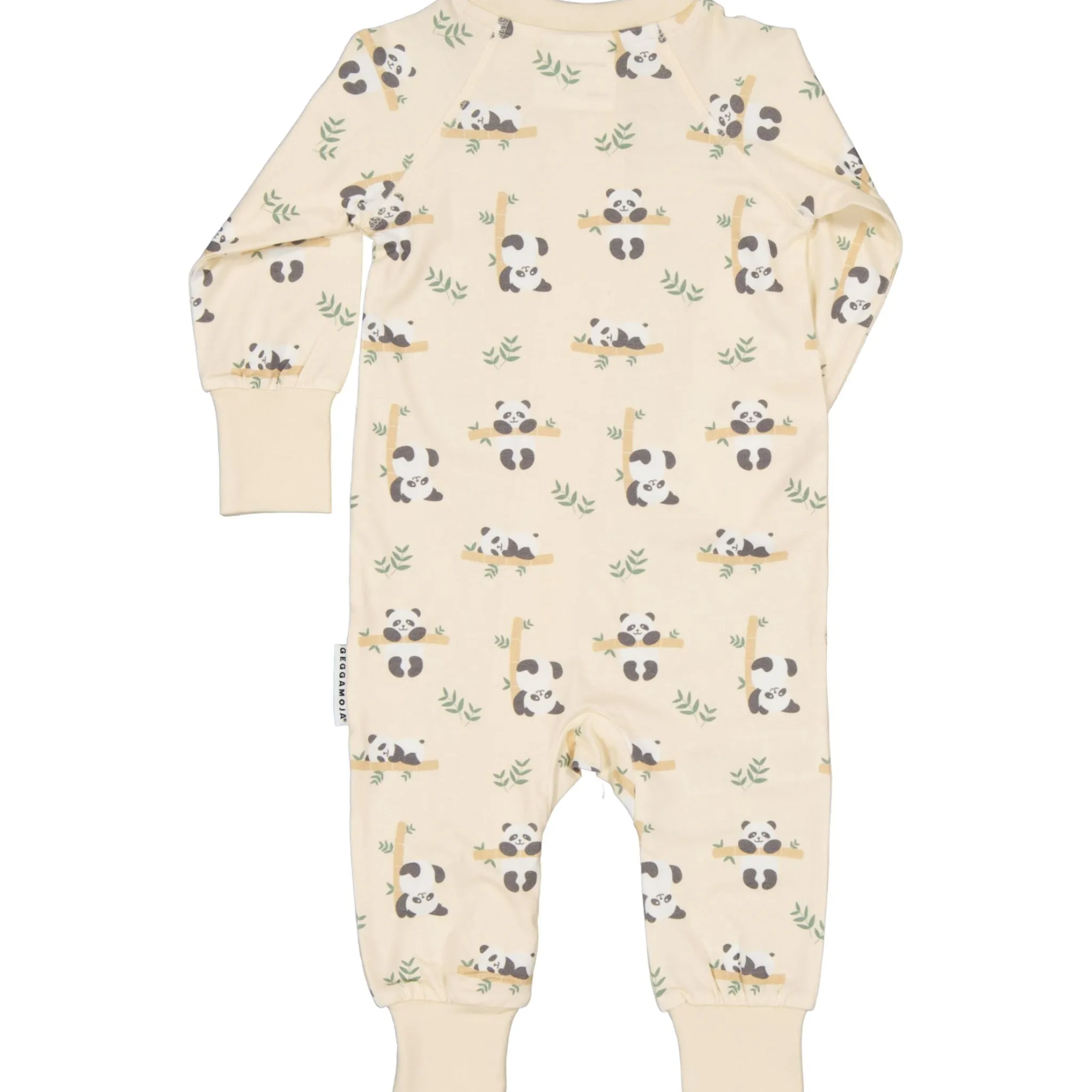 Barn Geggamoja Pyjamas Heldräkt|Bambukläder<Pyjamas Bambu Panda Beige