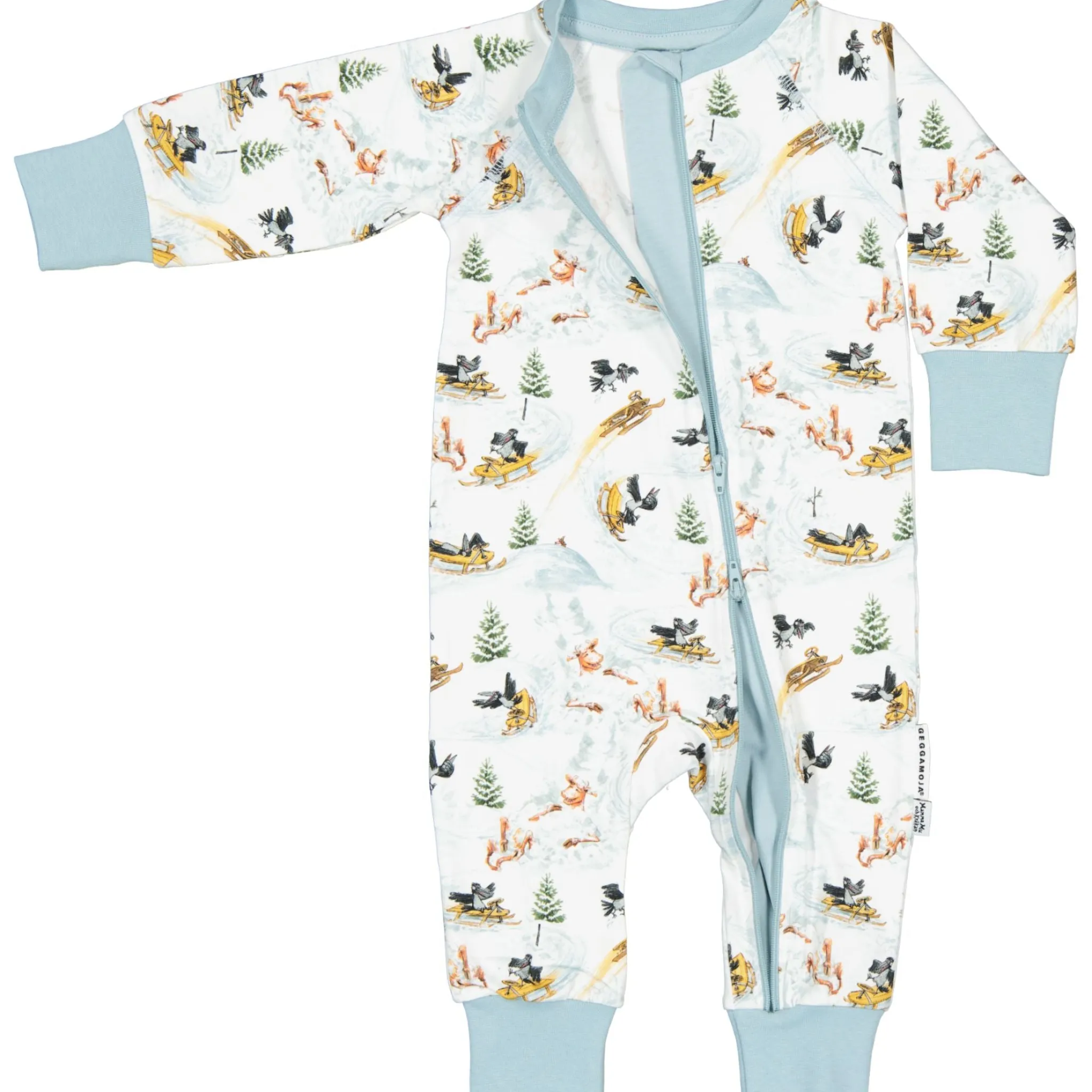 Barn Geggamoja Pyjamas Heldräkt<Pyjamas Mamma Mu och Kråkan Vit