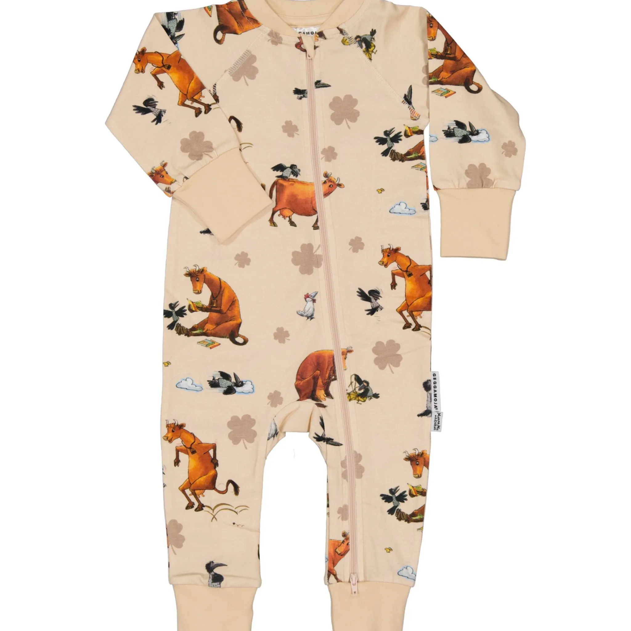 Barn Geggamoja Pyjamas Heldräkt<Pyjamas Mamma Mu och Kråkan Beige