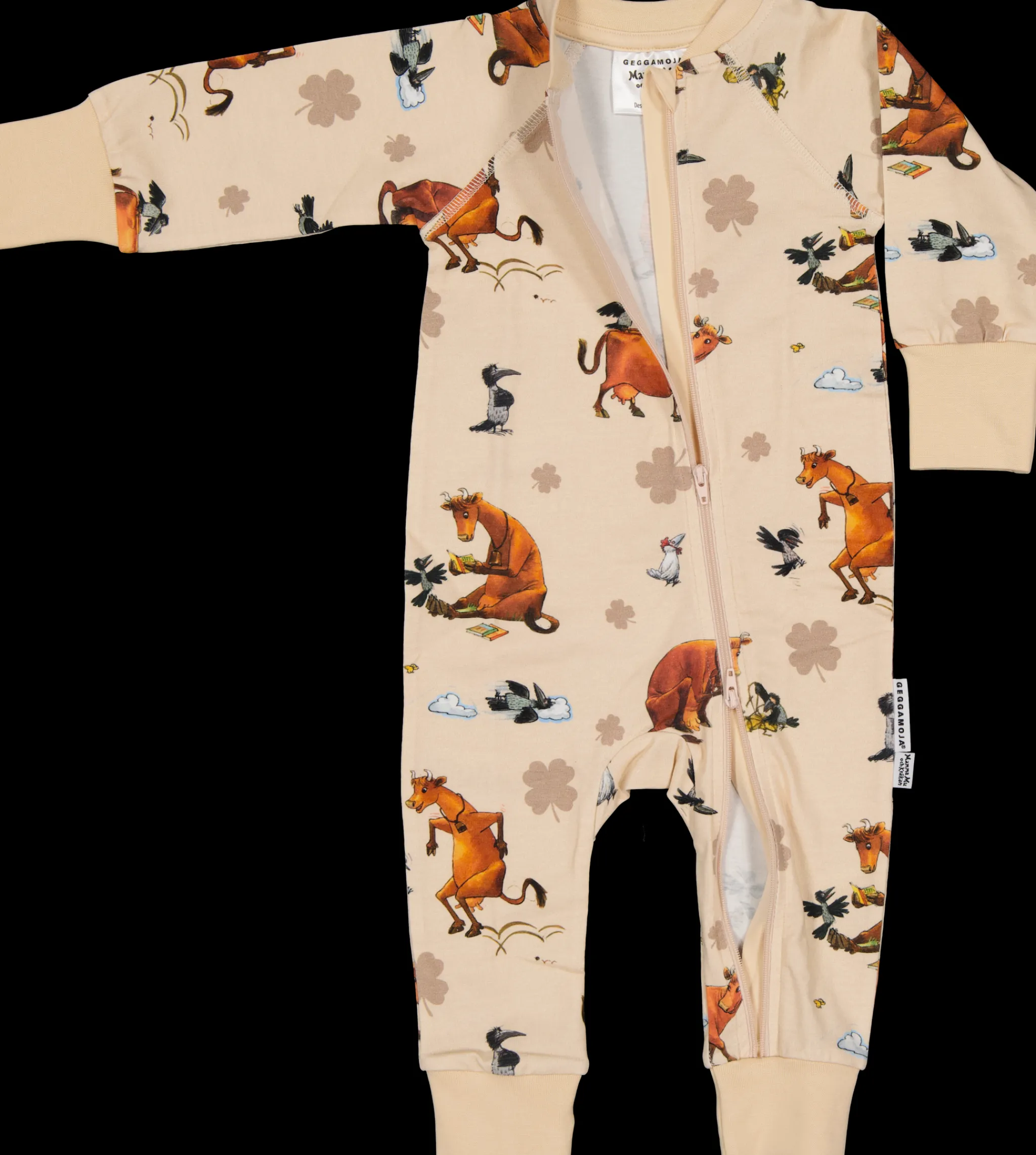 Barn Geggamoja Pyjamas Heldräkt<Pyjamas Mamma Mu och Kråkan Beige