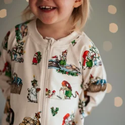 Barn Geggamoja Pyjamas Heldräkt<Pyjamas Pettson och Findus Beige -Julpyjamas