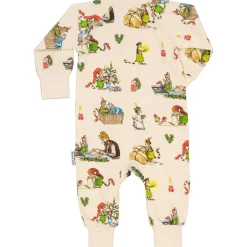 Barn Geggamoja Pyjamas Heldräkt<Pyjamas Pettson och Findus Beige -Julpyjamas