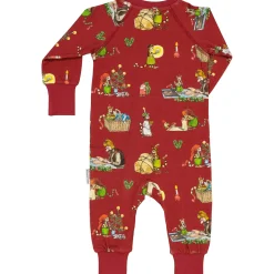 Barn Geggamoja Pyjamas Heldräkt<Pyjamas Pettson och Findus Röd- Julpyjamas
