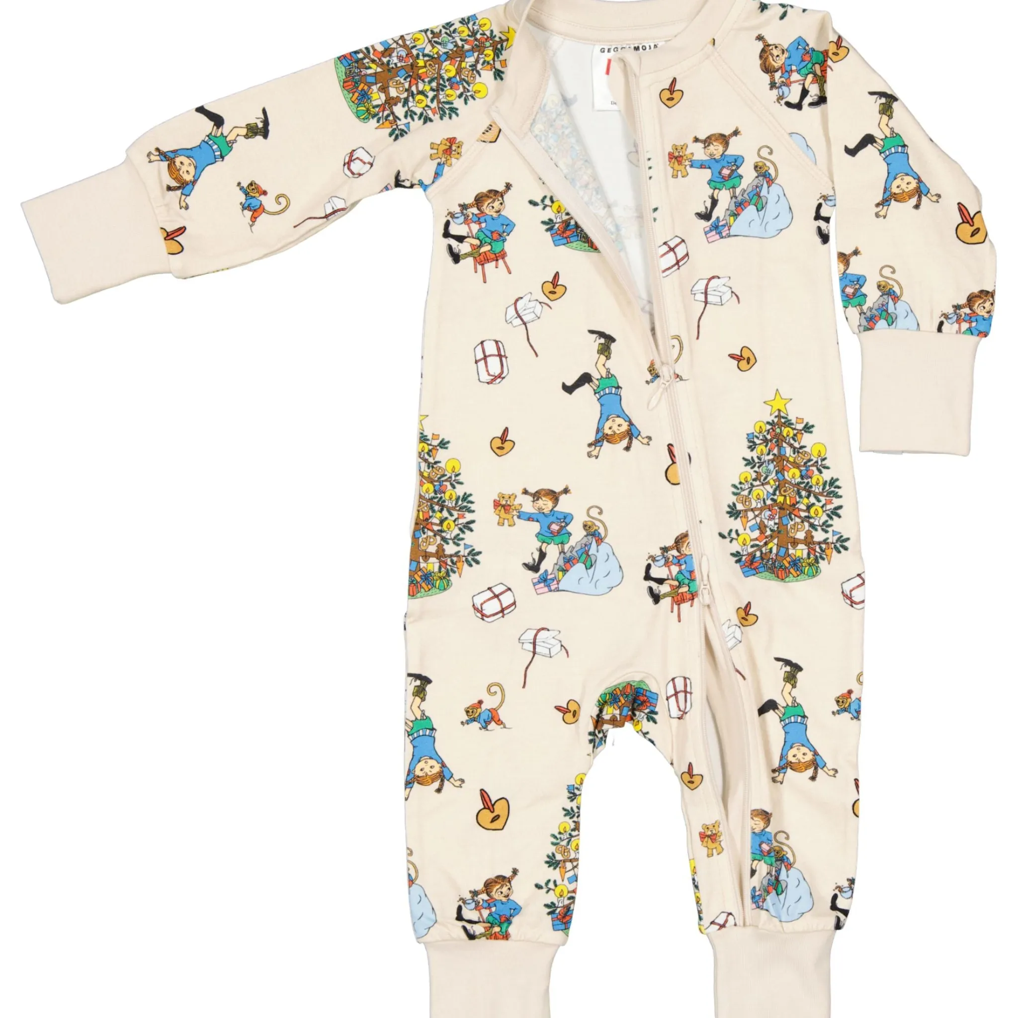 Barn Geggamoja Pyjamas Heldräkt<Pyjamas Pippi Långstrump - Julpyjamas