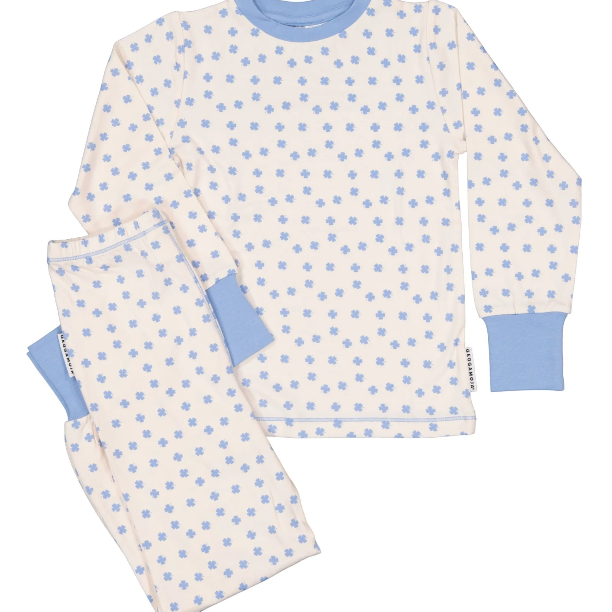 Barn Geggamoja Pyjamas Tvådelad|Bambukläder<Pyjamas tvådelad Bambu Blå Klöver