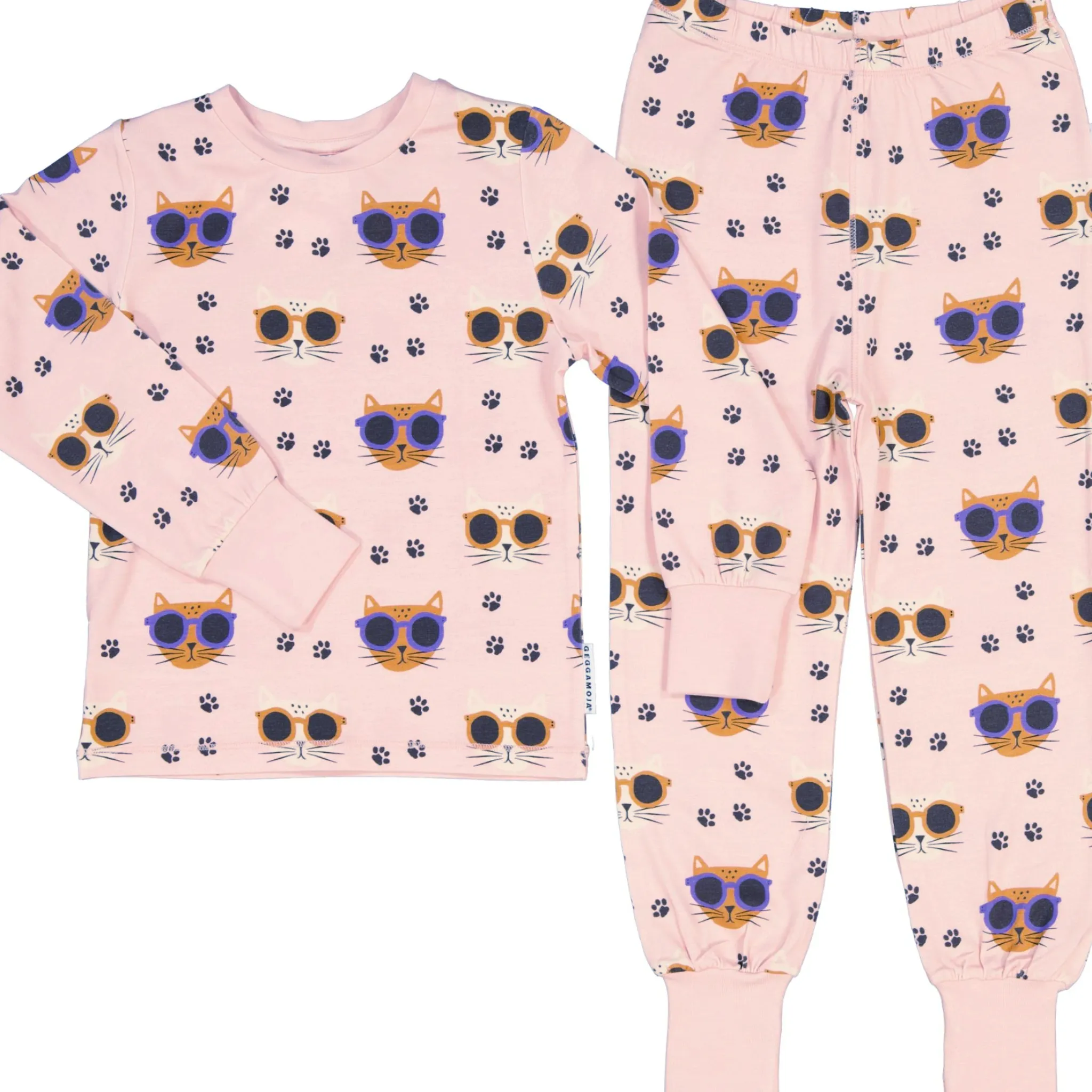 Barn Geggamoja Pyjamas Tvådelad|Bambukläder<Pyjamas tvådelad Bambu Cool Cats Rosa