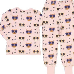 Barn Geggamoja Pyjamas Tvådelad|Bambukläder<Pyjamas tvådelad Bambu Cool Cats Rosa