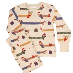 Barn Geggamoja Pyjamas Tvådelad|Bambukläder<Pyjamas tvådelad Bambu Jultaxar