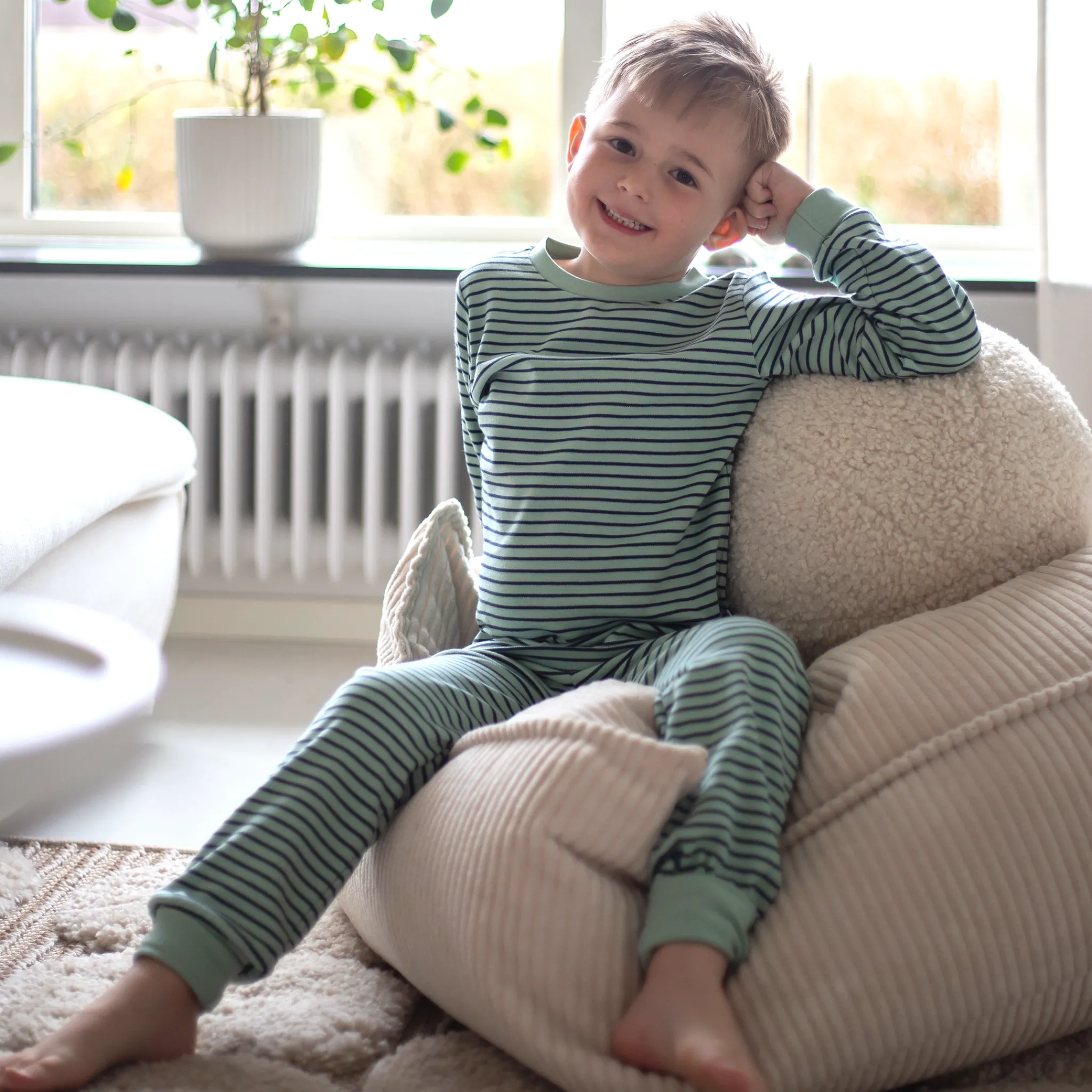 Barn Geggamoja Pyjamas Tvådelad<Pyjamas tvådelad Grön/Navy