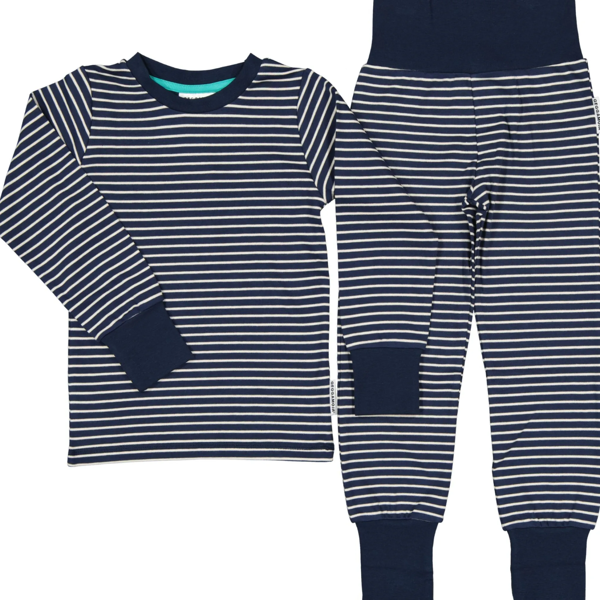 Barn Geggamoja Pyjamas Tvådelad<Pyjamas tvådelad Navy/Beige