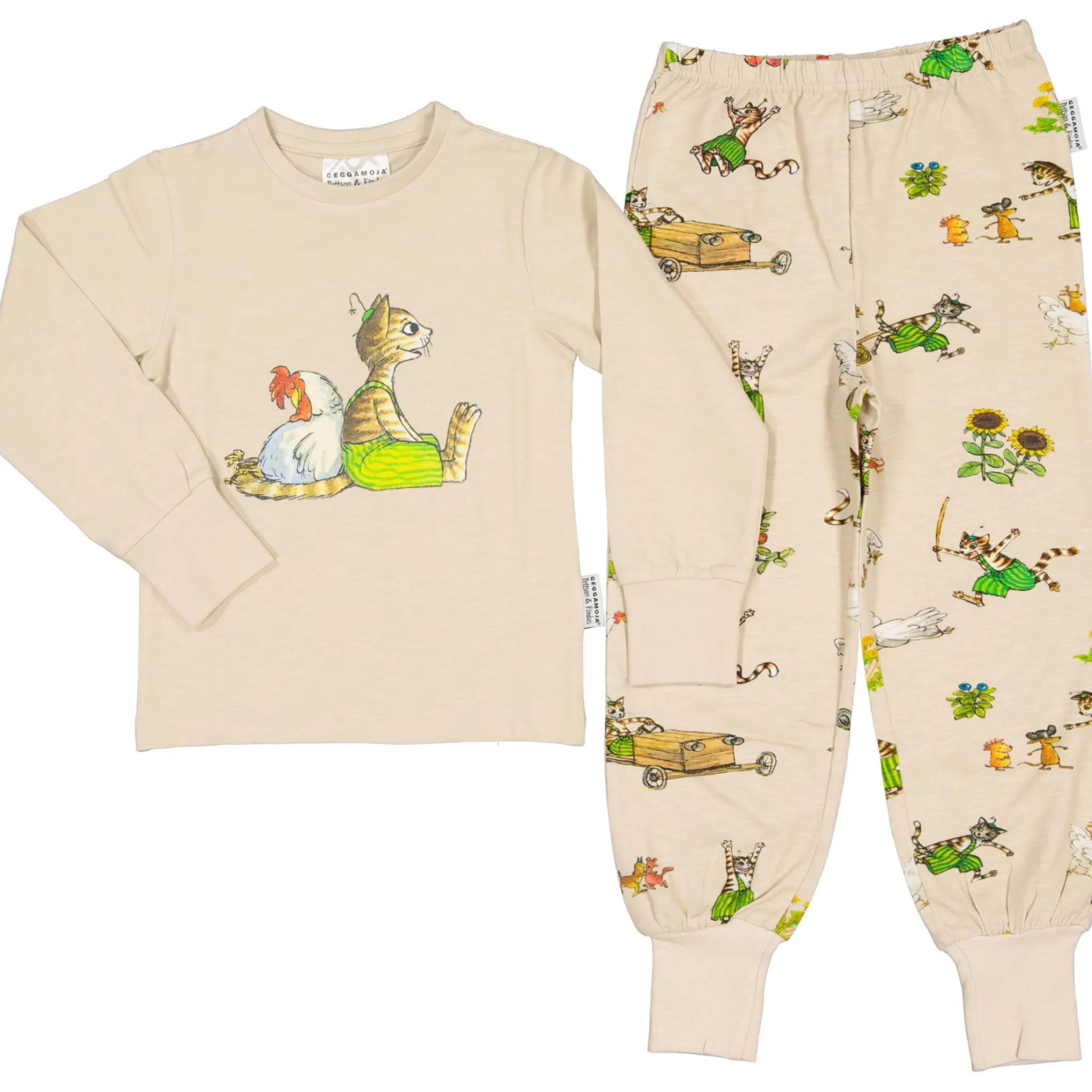 Barn Geggamoja Pyjamas Tvådelad<Pyjamas tvådelad Pettson och Findus Beige