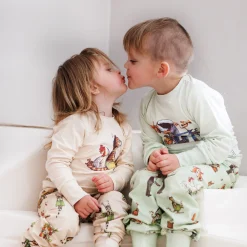 Barn Geggamoja Pyjamas Tvådelad<Pyjamas tvådelad Pettson och Findus Beige