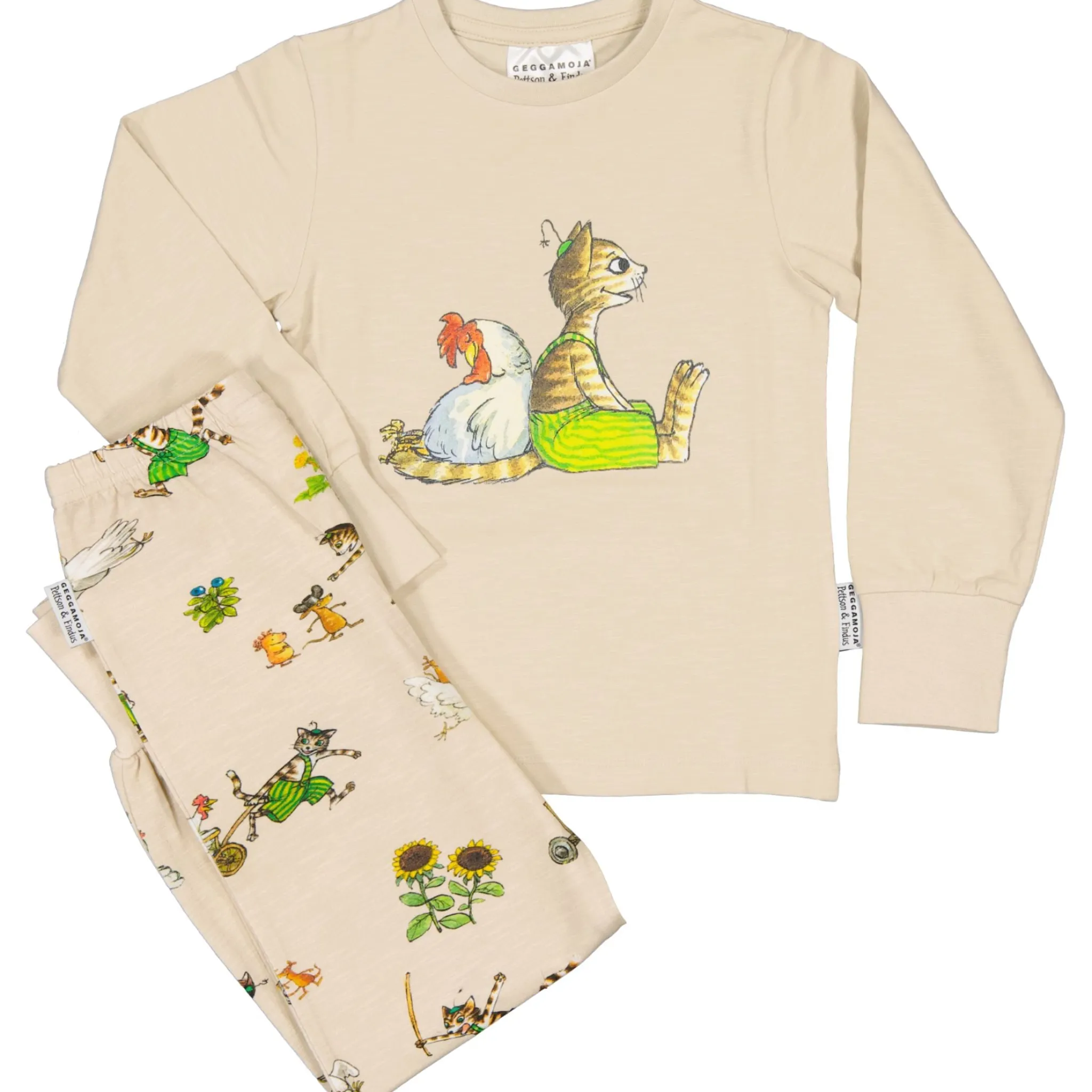 Barn Geggamoja Pyjamas Tvådelad<Pyjamas tvådelad Pettson och Findus Beige