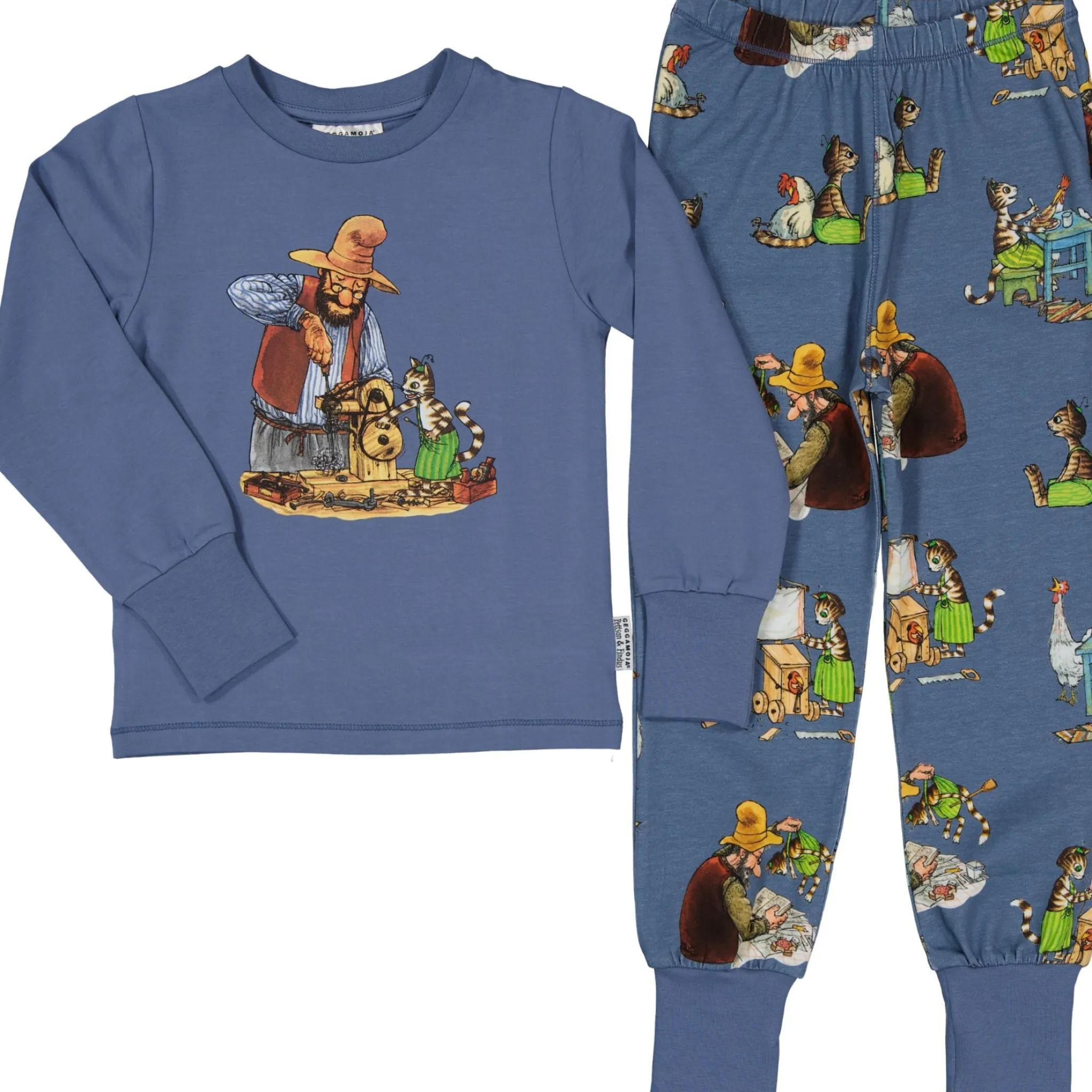 Barn Geggamoja Pyjamas Tvådelad<Pyjamas tvådelad Pettson och Findus Blå