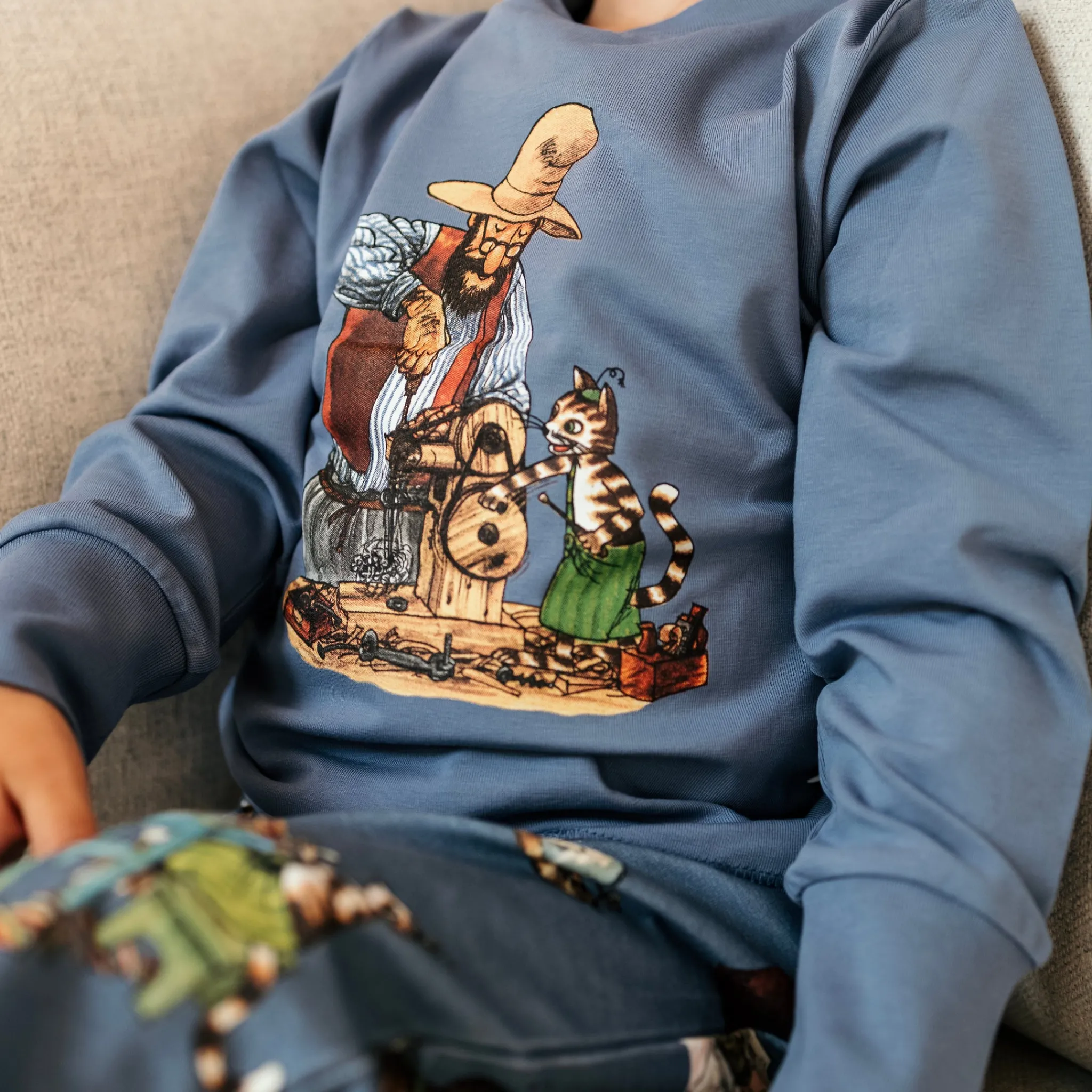 Barn Geggamoja Pyjamas Tvådelad<Pyjamas tvådelad Pettson och Findus Blå