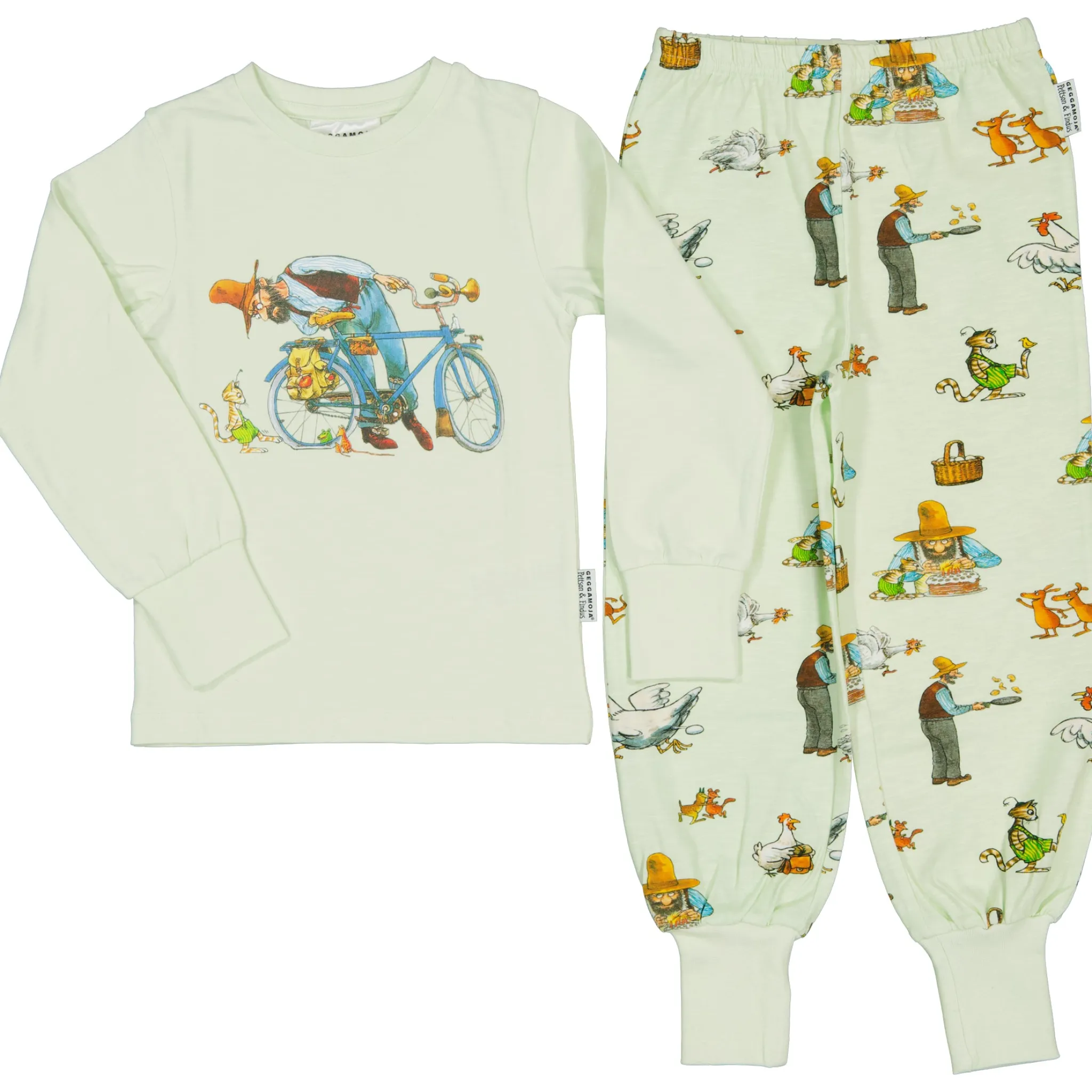 Barn Geggamoja Pyjamas Tvådelad<Pyjamas tvådelad Pettson och Findus Grön