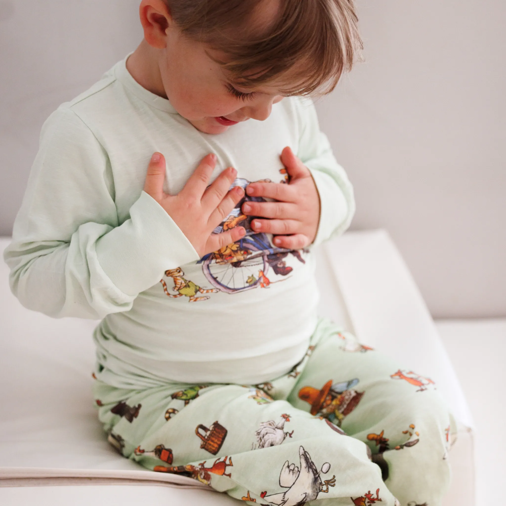 Barn Geggamoja Pyjamas Tvådelad<Pyjamas tvådelad Pettson och Findus Grön