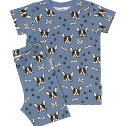 Barn Geggamoja Shorts|T-Shirts<Pyjamas-set Bambu Bulldog Blå