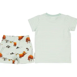 Barn Geggamoja Shorts|T-Shirts<Pyjamas-set Mamma Mu och Kråkan Mint/Vit