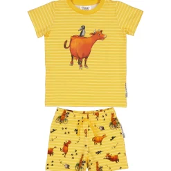 Barn Geggamoja Shorts|T-Shirts<Pyjamas-set Mamma Mu och Kråkan Gul/Vit