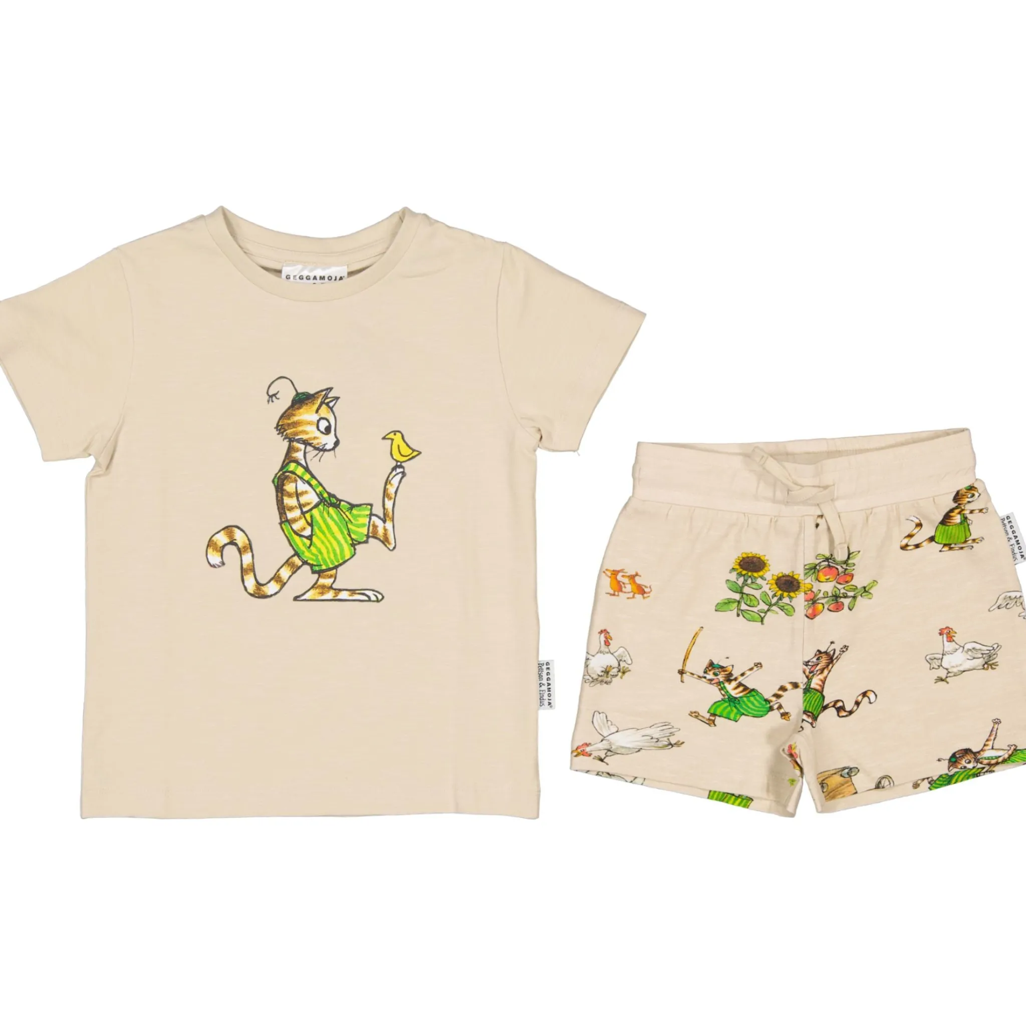 Barn Geggamoja Pyjamas Heldräkt<Pyjamas-set Pettson och Findus Beige