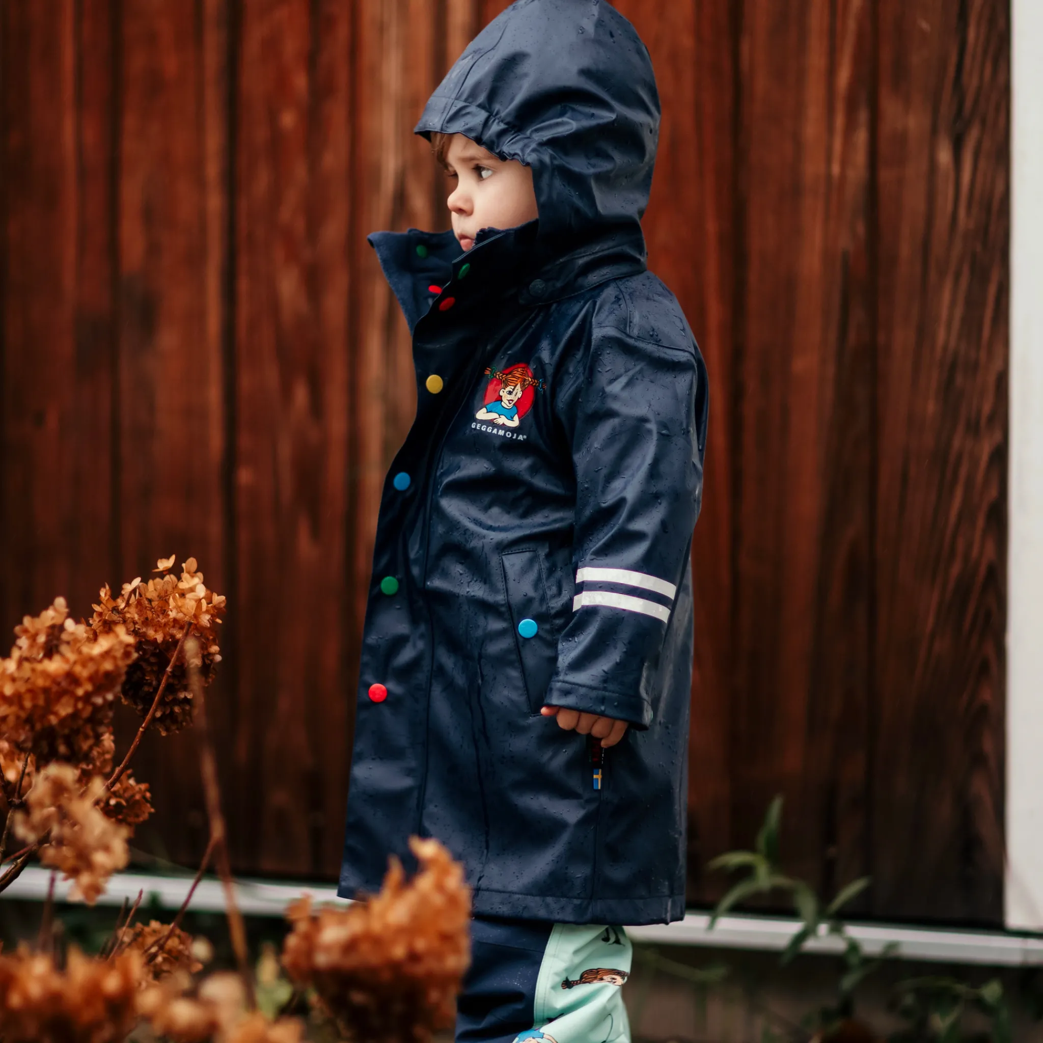 Barn Geggamoja Jackor|Skal Och Regnkläder<Regnjacka Pippi Långstrump Marinblå