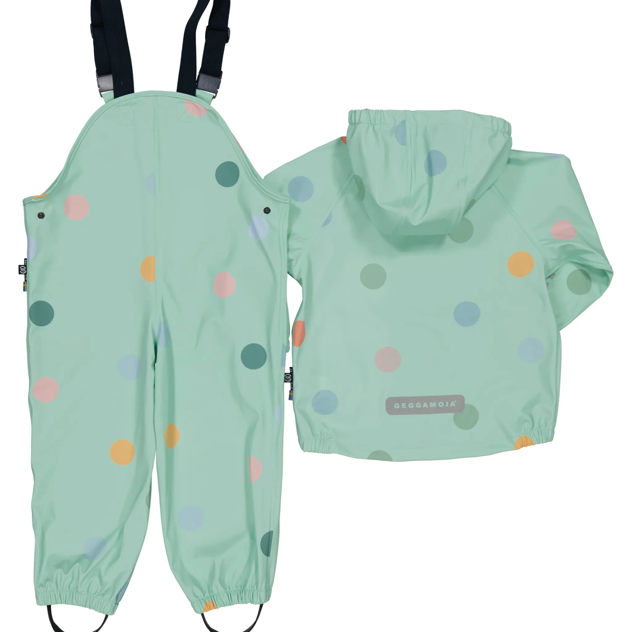 Barn Geggamoja Skal Och Regnkläder<Regnkläder Dots Mint