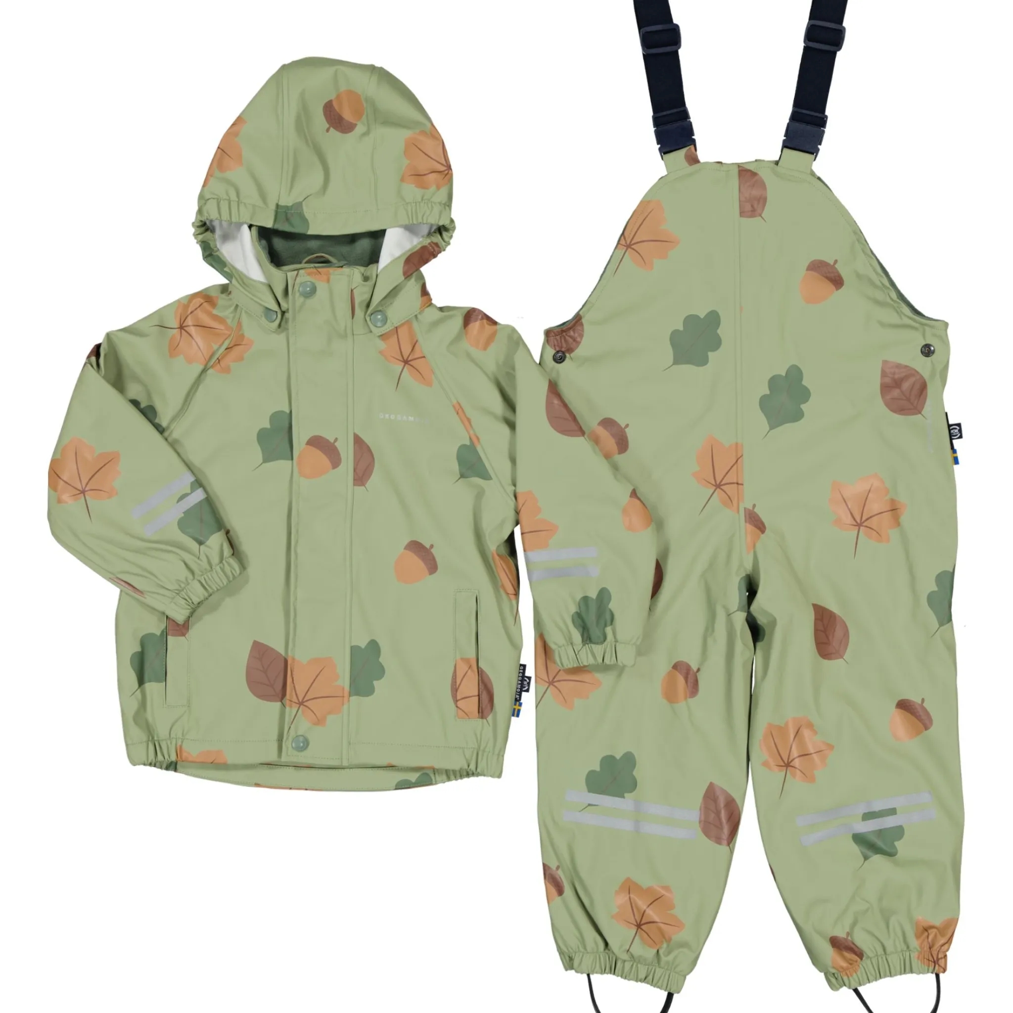 Barn Geggamoja Skal Och Regnkläder|Fleecekläder<Regnkläder Fleecefodrat Löv