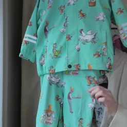 Barn Geggamoja Skal Och Regnkläder<Regnkläder Fleeecefodrat Pettson och Findus Mint