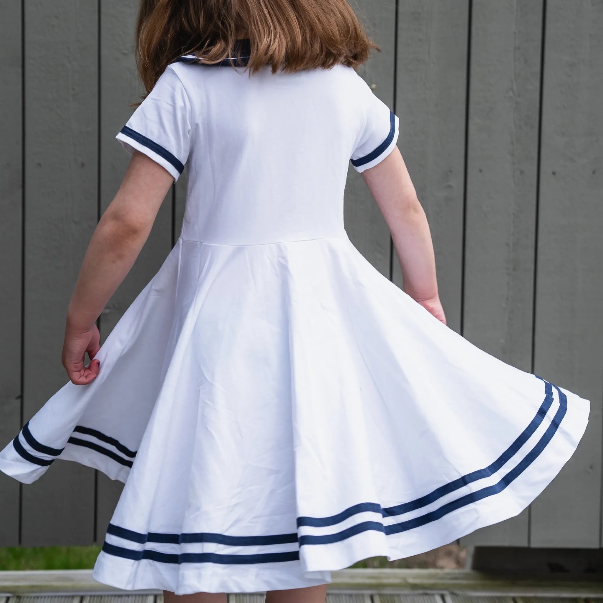 Barn Geggamoja Klänningar<Seglarklänning Vit