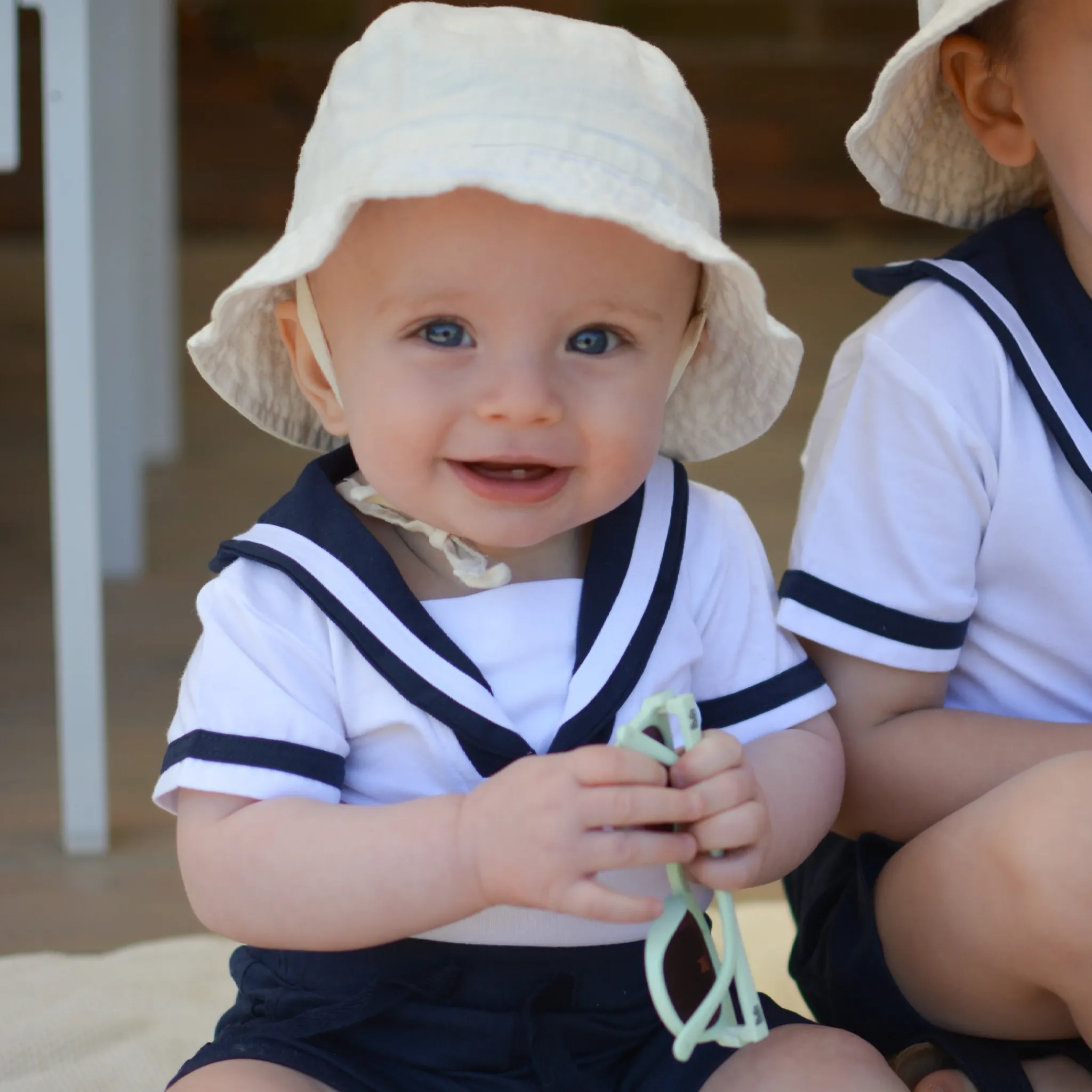 Barn Geggamoja Shorts|Bodys<Seglarset Baby Vit