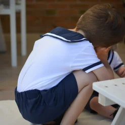 Barn Geggamoja Shorts|T-Shirts<Seglarset Vit