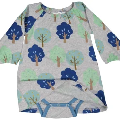 Barn Geggamoja Bambukläder<Singoallaklänning i bambu Träd grå