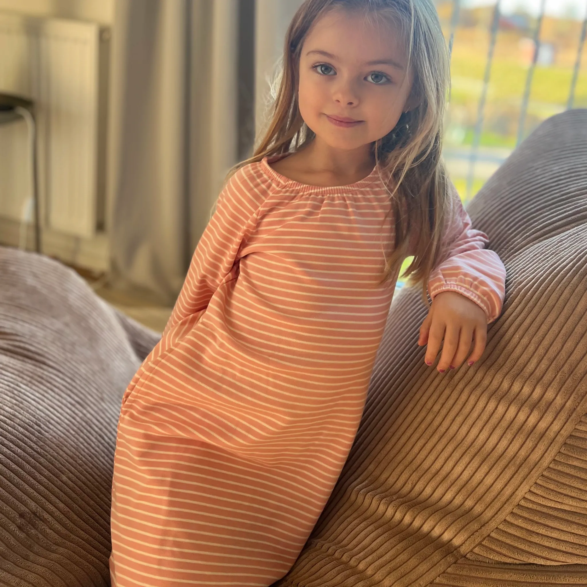 Barn Geggamoja Klänningar<Singoallaklänning Rosa/Offwhite