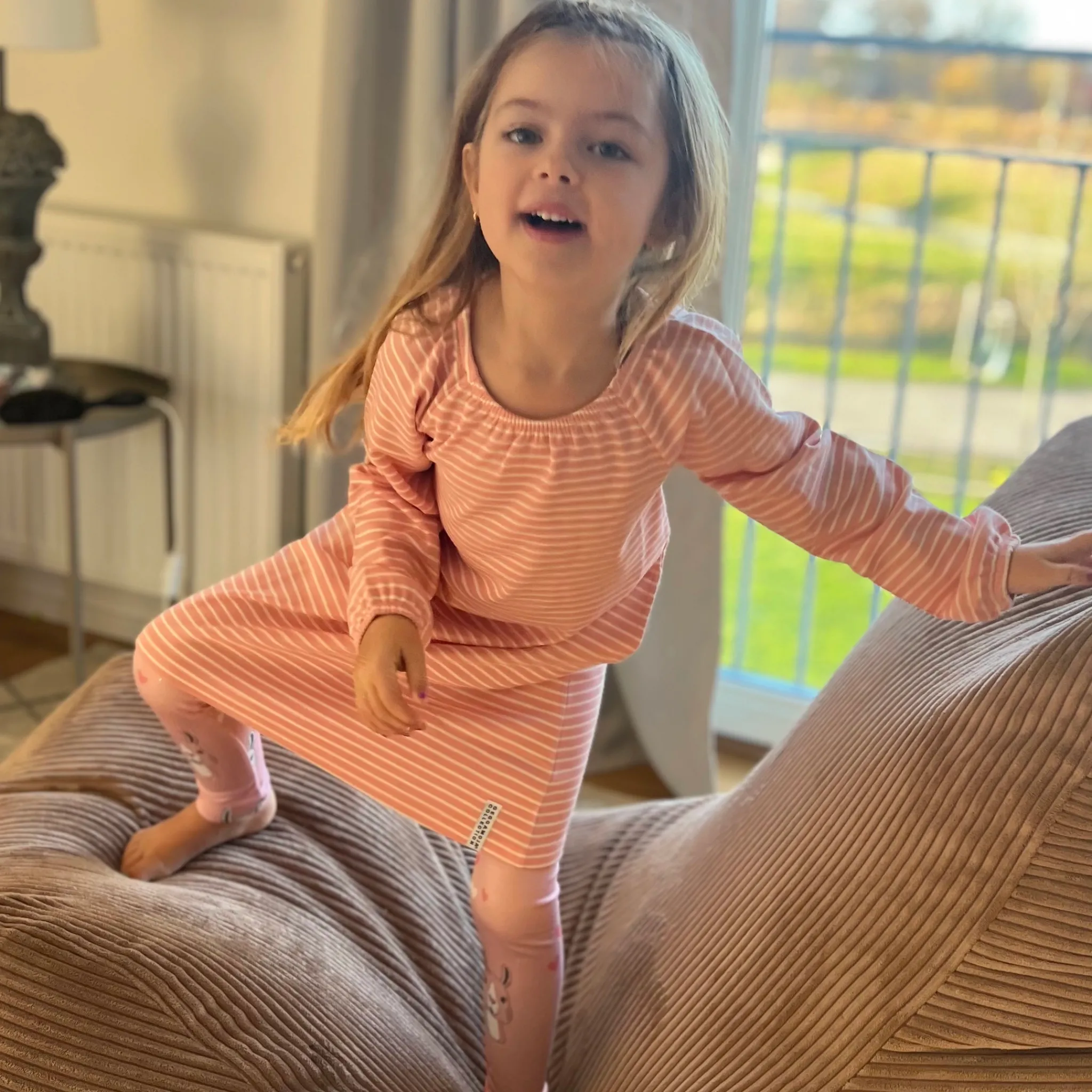 Barn Geggamoja Klänningar<Singoallaklänning Rosa/Offwhite