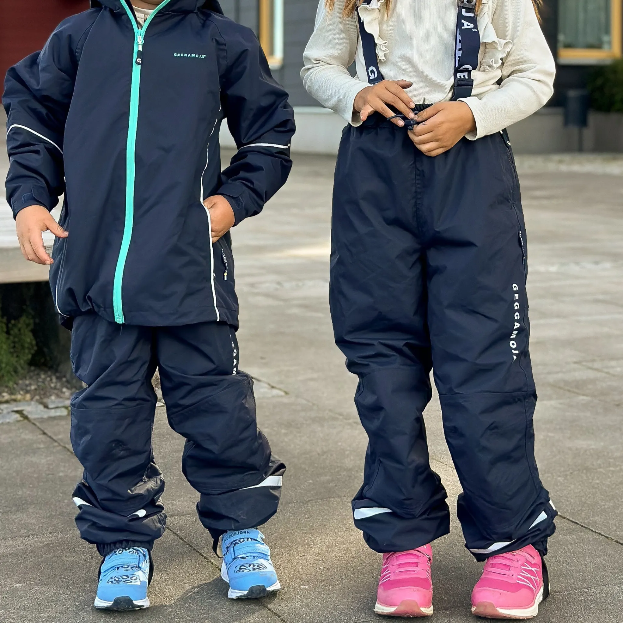 Barn Geggamoja Överdragsbyxor|Skal Och Regnkläder<Skalbyxa Marinblå