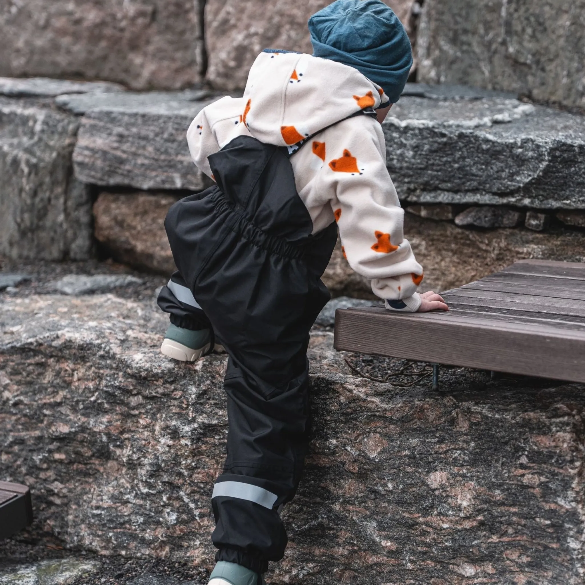 Barn Geggamoja Överdragsbyxor|Skal Och Regnkläder<Skalbyxor hög Svart