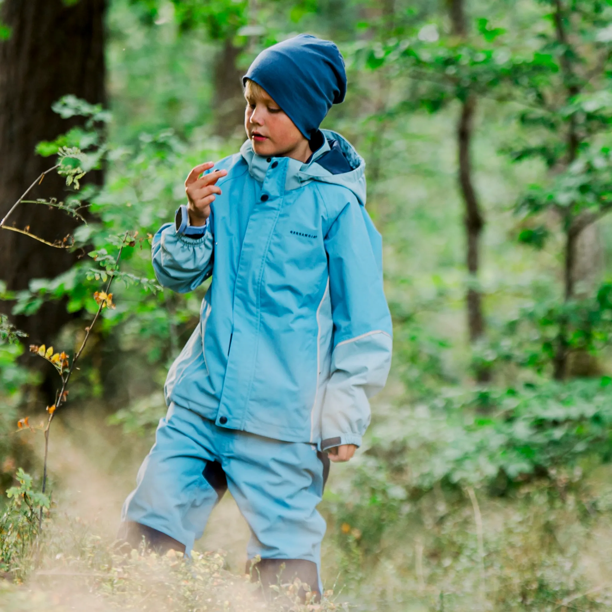 Barn Geggamoja Överdragsbyxor|Skal Och Regnkläder<Skalbyxor höga Ljusblå