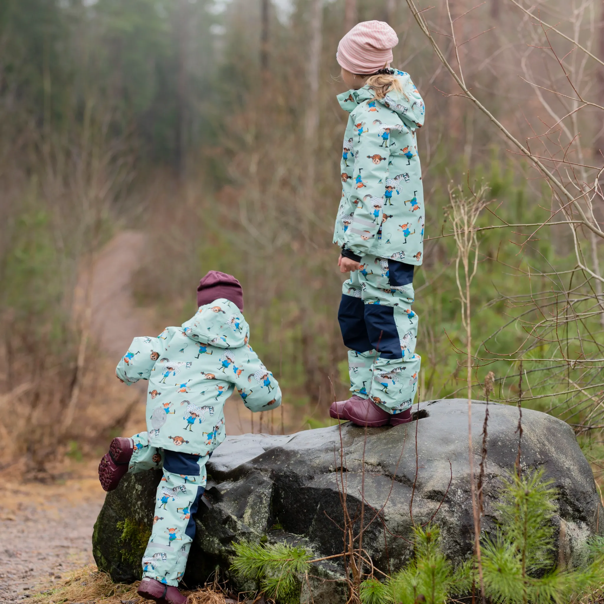 Barn Geggamoja Skal Och Regnkläder<Skalbyxor Pippi Långstrump Mint